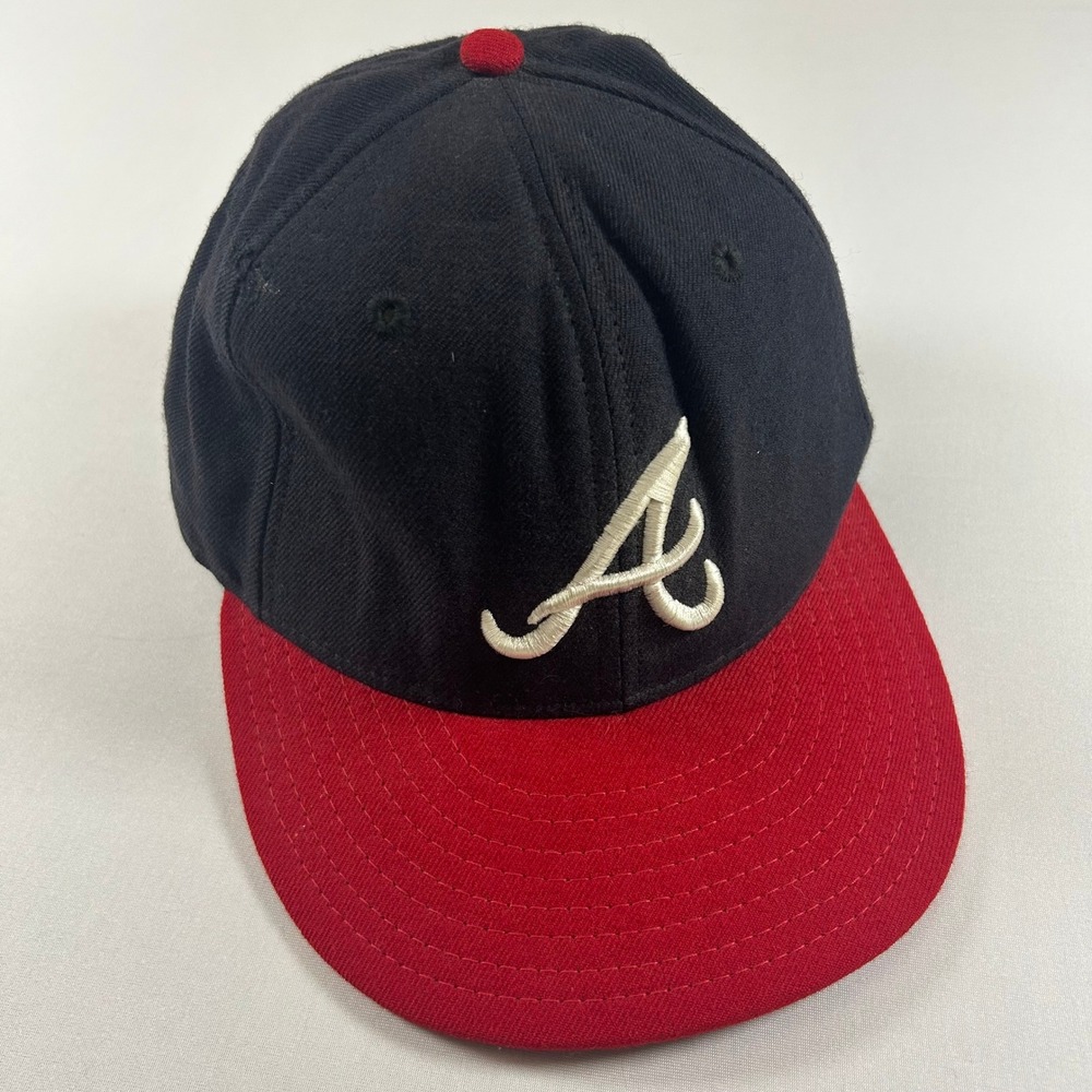 Vintage Atlanta Braves Hat Cap Mens 7 3/8 Fitted New Era Diamond Collection 5950